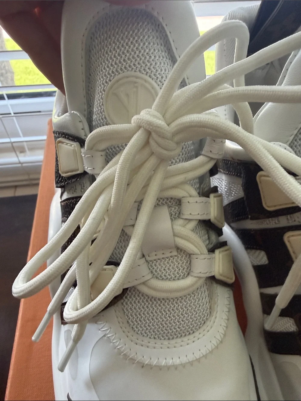 Louis Vuitton White Sneakers with Black Accents